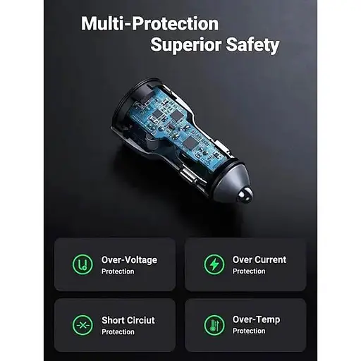 Зарядное устройство для Ugreen CD213 USB Type-C PD 3.0 + USB QC 3.0 52.5W (30+22.5) серый - фото 9