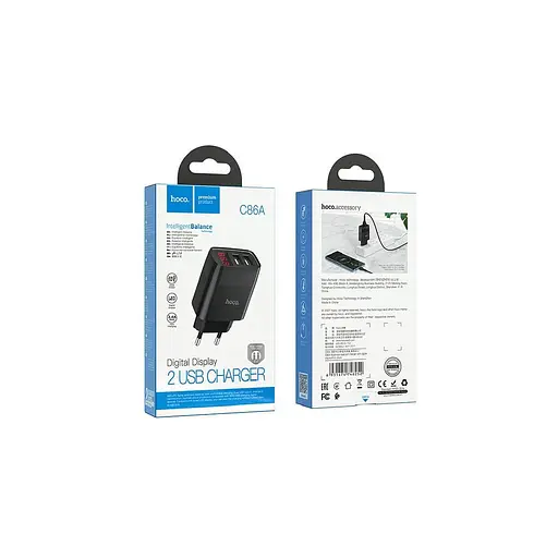 Зарядный адаптер с дисплеем Hoco C86A - фото 2