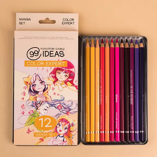 Набор цветных карандашей 99IDEAS "Color Expert" 12 цв., Manga Set, металл. коробка, 99CE-12MANG - фото 4