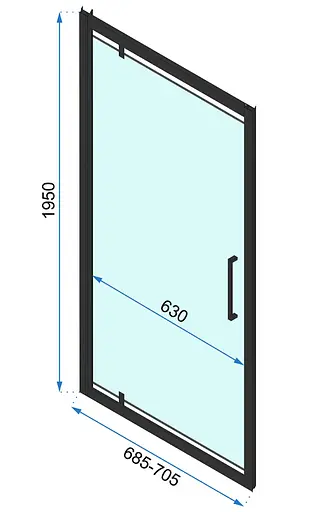 Душова кабіна Rea Rapid Swing 100x70 black REA-K6423 + REA-K6407, Чорний матовий, Універсальна, прозорий - фото 6