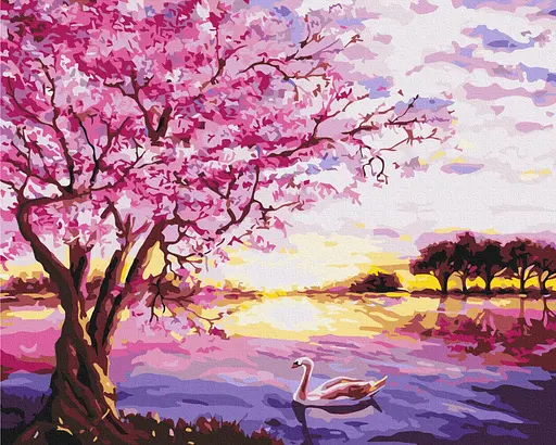 Картина за номерами на підрамнику Brushme Цвіт сакури