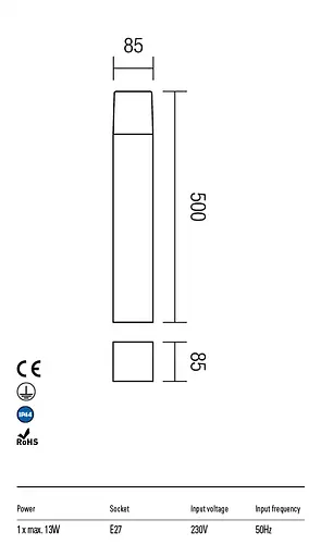Стовпчик TOGO ST50 E27 1X13W IP44 DG (5.1.1) Redo 9266 - фото 4