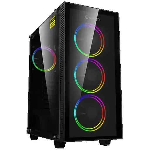 Корпус GameMax Draco XD, Black, без БЖ, Mid Tower, для ATX / Micro ATX / Mini ITX, 1xUSB 2.0, 1xUSB 3.0, 4x120 мм ARGB Fan, бічна панель із загартованого скла