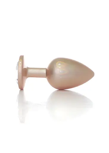 Анальна пробка Jewellery Pearl Gold Plug Clear S 7 см (золотий) - фото 2