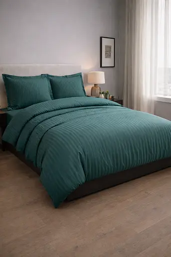 Комплект постельного белья евро 200х220 см сатин зеленый TC303376216 - фото 3