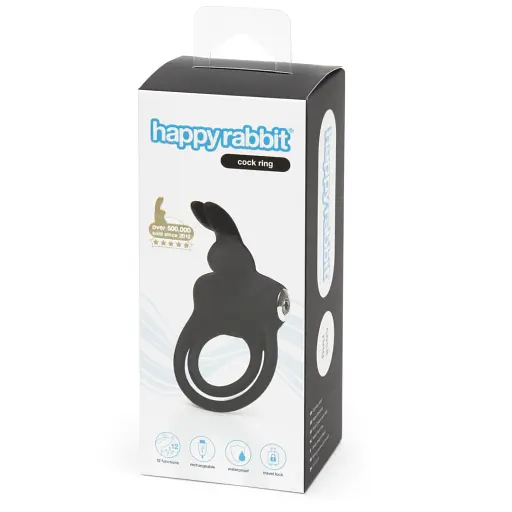 Ерекційне кільце Happy Rabbit Black 8.9 см (чорний) - фото 5