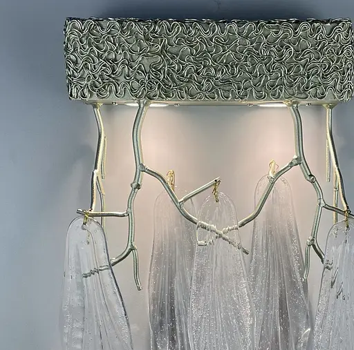 Бра з фактурними пелюстками в корпусі сатин-нікель Line F Арт. WB 5052/2P SN  - фото 4