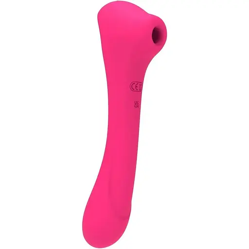 Вібратор та вакуумний кліторальний стимулятор 2 в 1 Alive Quiver Magenta Pink - фото 3
