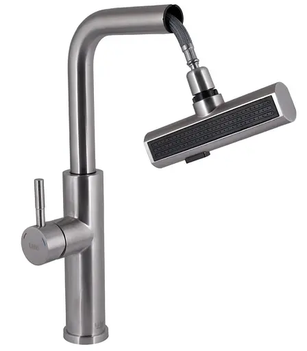 Змішувач для кухні Lidz Aria 015FLT з висувним мультифункціональним виливом-лійкою LDARI015FLTNKS37643 - фото 2