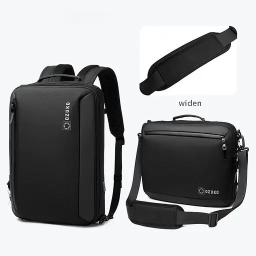 Рюкзак городской Ozuko 9490S 9л с отделением для ноутбука до 15,6" Black (16211) - фото 9