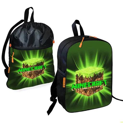 Школьный рюкзак детский Minecraft + Сумка для обуви спортивной формы рюкзак-мешок для мальчика (01724)