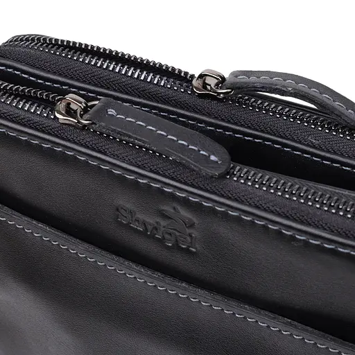 Красивая мужская сумка через плечо из гладкой натуральной кожи SHVIGEL 19,5х25х5 см sum0027438 - фото 5