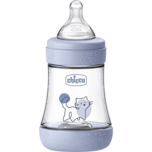 Бутылка для кормления Chicco Perfect 5 пластиковая с силиконовой соской 0+ месяцев голубой 150 мл (20211.22.40) - фото 1