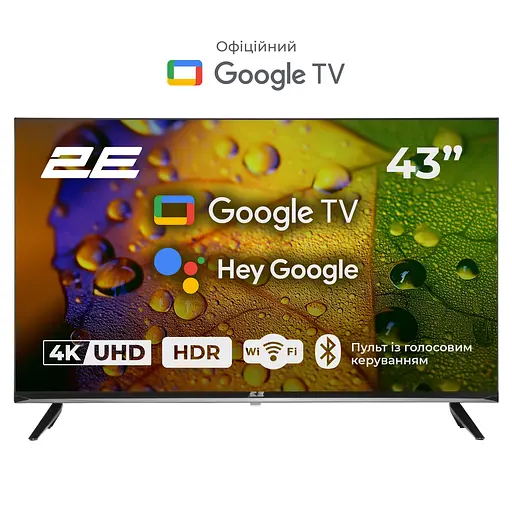 2E Телевізор 43" LED 4K 60Hz Smart Google TV Black - фото 2