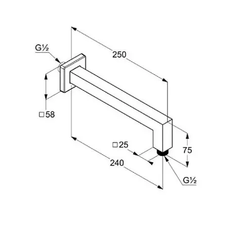 Кронштейн для верхнего душа Kludi A-QA 6654305-00 - фото 2