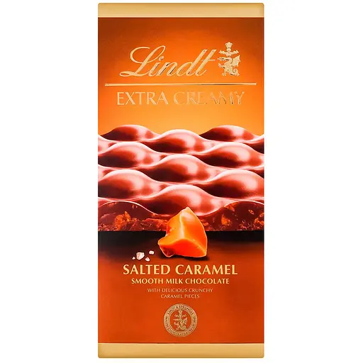 Шоколад молочний з карамеллю та сіллю Lindt Extra Creamy 80 г