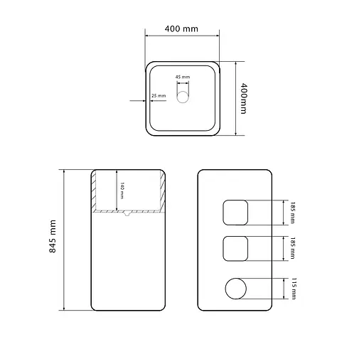 Умивальник VBI Lukka terazzo glossy напольний VBI-019009, Білий - фото 2