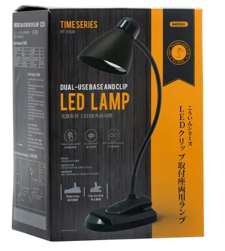 Лампа настільна Remax RL-E500 акумуляторна з кліпсою (Black) - фото 6