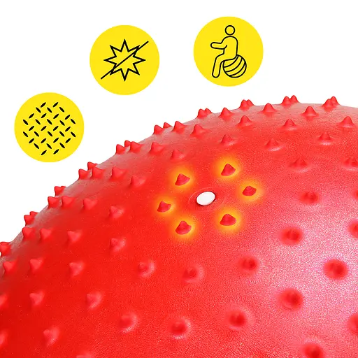 Мяч для фитнеса (фитбол) Cornix 65 см массажный Anti-Burst Red XR-0486 - фото 2