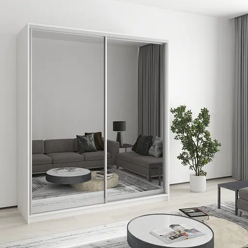 Шафа-купе дводверна MebelStar Комбо AL 2 Дзеркала 180x60x210 см Аляска білий (MBS-2797)