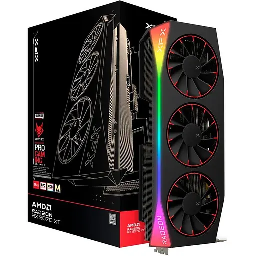 Видеокарта XFX Mercury AMD Radeon RX 9070XT OC Magnetic Air Edition with R GB (RX-97TMARGB9) EU [130416]