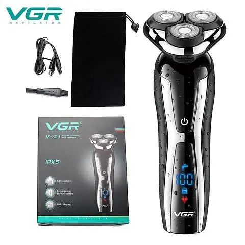 Електрична чоловіча електробритва для бороди VGR 309V-45 роторна акумуляторна електробритва для чоловіків - фото 2