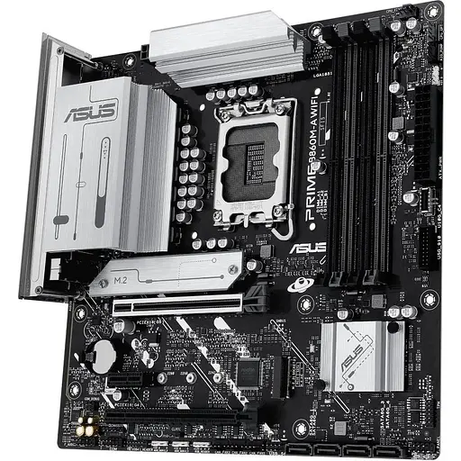 Материнская плата Asus Prime LGA1851, B860M-A WIFI, B860, 4xDDR5, 1xPCI-E 5.0 x16, 1xPCI-E 4.0 x16, 1xPCI-E 4.0 x1, 4xSATA3, 2xM.2, Realtek 7.1, Realtek 2.5Gb, WiFi 6E, Bluetooth 5.3, HDMI/2xDP, MicroATX - фото 4