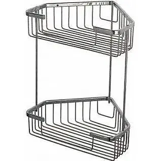 Полиця кутова Frap 2 яруси 240x320мм F335-1 1/20, Хром - фото 1