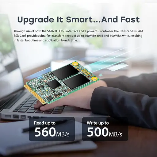 Накопичувач SSD Transcend mSATA 128GB MSA220S 3D NAND DRAM-less (TS128GMSA220S) - фото 8