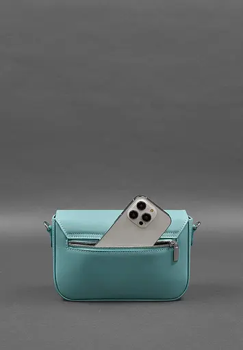 Женская кожаная сумка Mary бирюзовая - фото 7