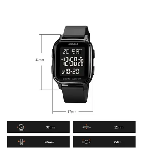Спортивний наручний годинник Skmei 1858 (Чорний) - фото 8
