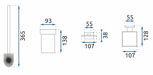 Йоршик для унітазу Rea Oste 7 black REA-80050, Чорний - фото 6