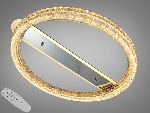 Люстра стельова LED кришталева хром 140 Вт пульт - фото 1