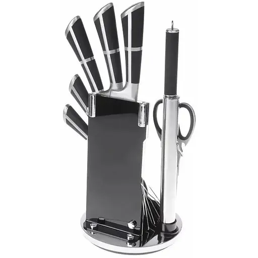 Набор ножей с подставкой 9 предметов Black (NS19SETKN) - фото 2