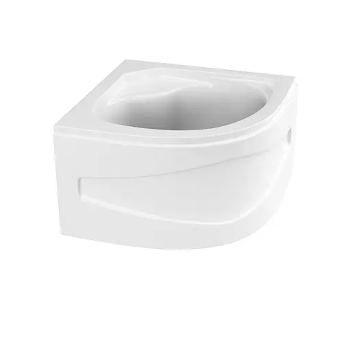 Душовий піддон RJ 90x90x45 см напівкруглий у комплекті з сифоном white 90RZ814 білий - фото 1