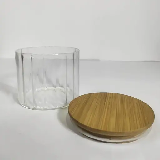 Емкость стеклянная Vittora с деревянной крышкой круглая янтарь 800 мл VT-8008 (135513) - фото 2