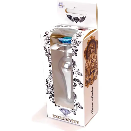 Анальна пробка Boss Of Toys Boss Series - Jewellery Silver Butt Plug Light Blue, BS6400076, Срібний / Голубой - фото 8