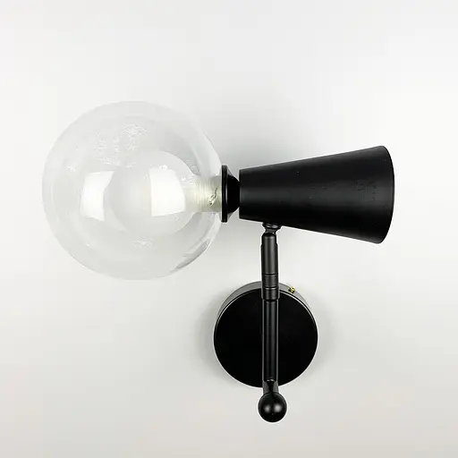 Чорне бра ABELINA на два джерела світла із подвійним плафоном Line F YG 8006-2W BK - фото 4