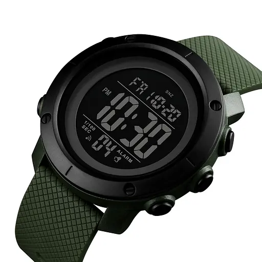 Часы наручные мужские Skmei 1426 Army Green - Black ABS, 1426AGBK (12288) - фото 3