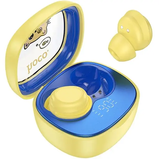 Навушники бездротові Hoco TWS EW111 вакуумні дитячі жовтий
