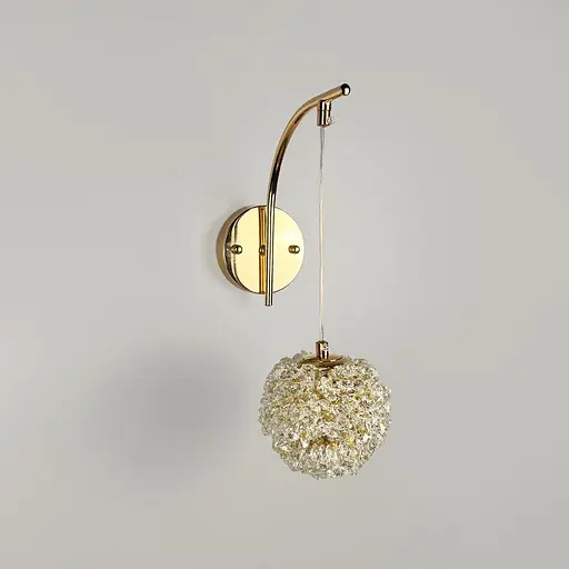 Бра Line F у золотому корпусі із кришталевим плафоном Ø 12 см Арт. W886/1 FGD - фото 3