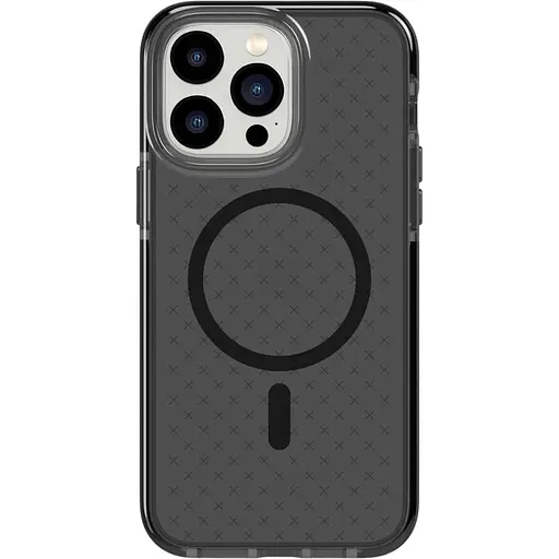 Оригинальный противоударный силиконовый чехол Tech21 Evo Check MagSafe для iPhone 14 Pro Max Black (T21-9857)