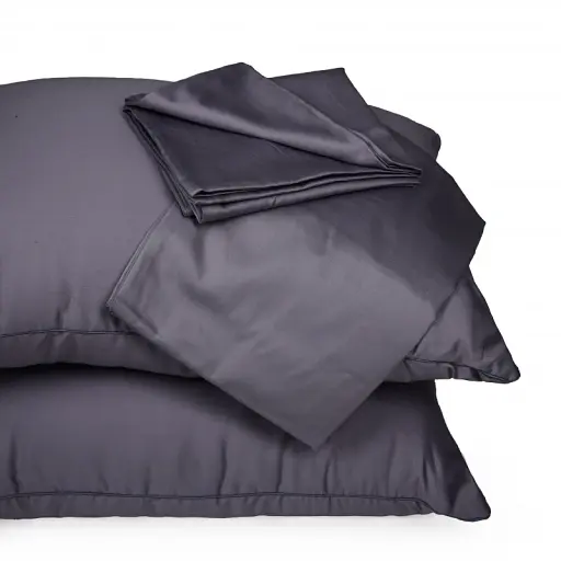 Літній постільний комплект MirSon Line Satin Premium Iron grey Ecosilk Односпальний (2200010974683) - фото 7