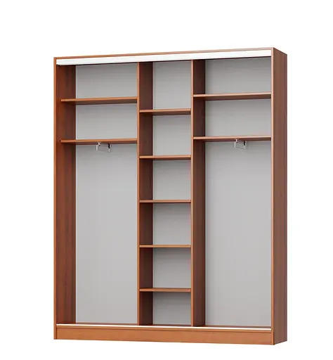 Шкаф-купе трехдверный MebelStar Стандарт AL 2ДСП/Зеркало 190x45x240 см Антрацит (MBS-1530) - фото 2