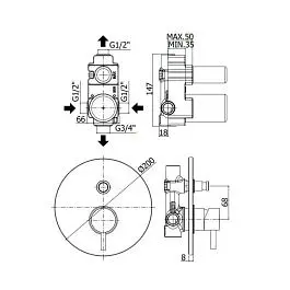 Змішувач для душу Paffoni Light mercury grey LIG015MG, Сірий - фото 2