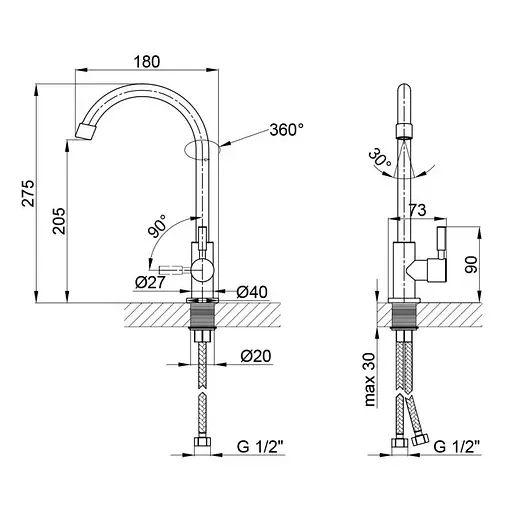 Монокран Lidz (NKS) 12 32 015SF-8 Никель - фото 2