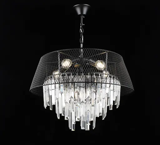 Люстра кришталева підвісна в стилі лофт Sirius B S2452/6 BK - фото 2