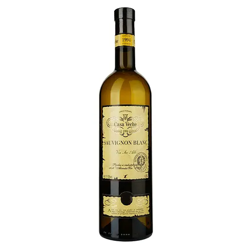 Вино Alianta vin Casa Veche Sauvignon Blanc, біле, сухе, 10-12%, 0,75 л - фото 1