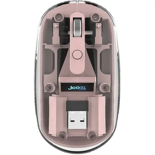 Бездротова миша Jedel WD131P прозоро-рожевий - фото 1
