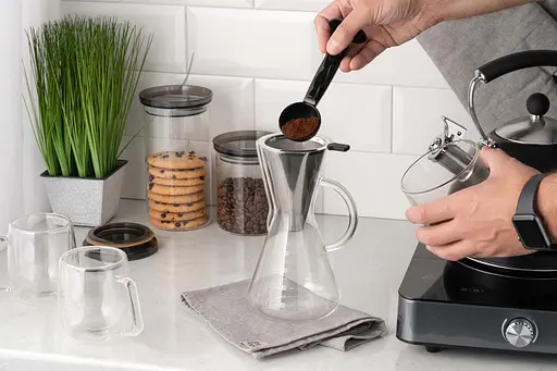 Кемекс для заварювання кави з фільтром Ardesto Black Mars 600 мл боросилікатне скло - фото 3